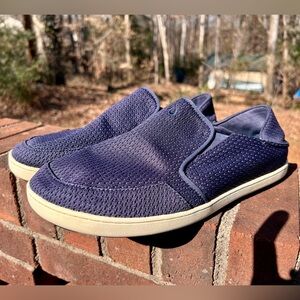 Olukai Nohea Mesh Slip On Sneakers Navy Blue Drop Heel Comfort Shoes Men’s 11.5